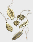 Eternal Leaves Brass Ornaments - Set of 6