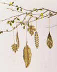 Eternal Leaves Brass Ornaments - Set of 6