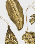 Eternal Leaves Brass Ornaments - Set of 6