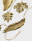 Eternal Leaves Brass Ornaments - Set of 6