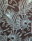 Palm Leaf Teal & Brown