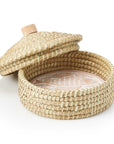 Bread Basket and Lid with Nautical-Inspired Macha Design Terracotta Bread Warmer