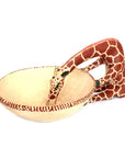 Decorative giraffe wooden trinket bowl