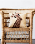Animal Jungle Giraffe Wool Throw Pillow
