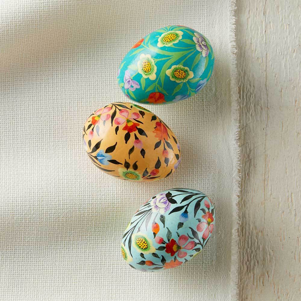 Himalayan Flower Kashmiri Eggs - Set of 3