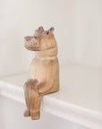 Carved Jacaranda Wood Hippo Shelf Sitter