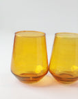 Hammered Glass Stemless Tumblers - Set of 2