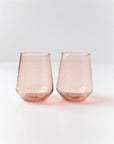 Hammered Glass Stemless Tumblers - Set of 2