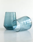 Hammered Glass Stemless Tumblers - Set of 2