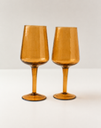 Handblown Hammered Wine Glasses - Set of 2