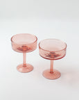 Handblown Hammered Coupe Cocktail Glass - Set of 2