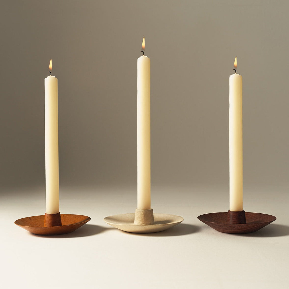 Blonde Cedar Round Taper Holder - Set of 2