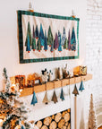 Kantha Forest Wall Hanging with 42" Bamboo Textile Hanger