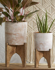 Etched Cylindrical Planter