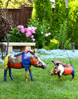 Colorful Recycled Oil Drum Wart Hog Sculptures