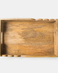Scalloped Elegance Handcrafted Wooden Serving Tray