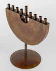 Engraved Iron Menorah