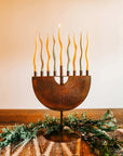 Engraved Iron Menorah