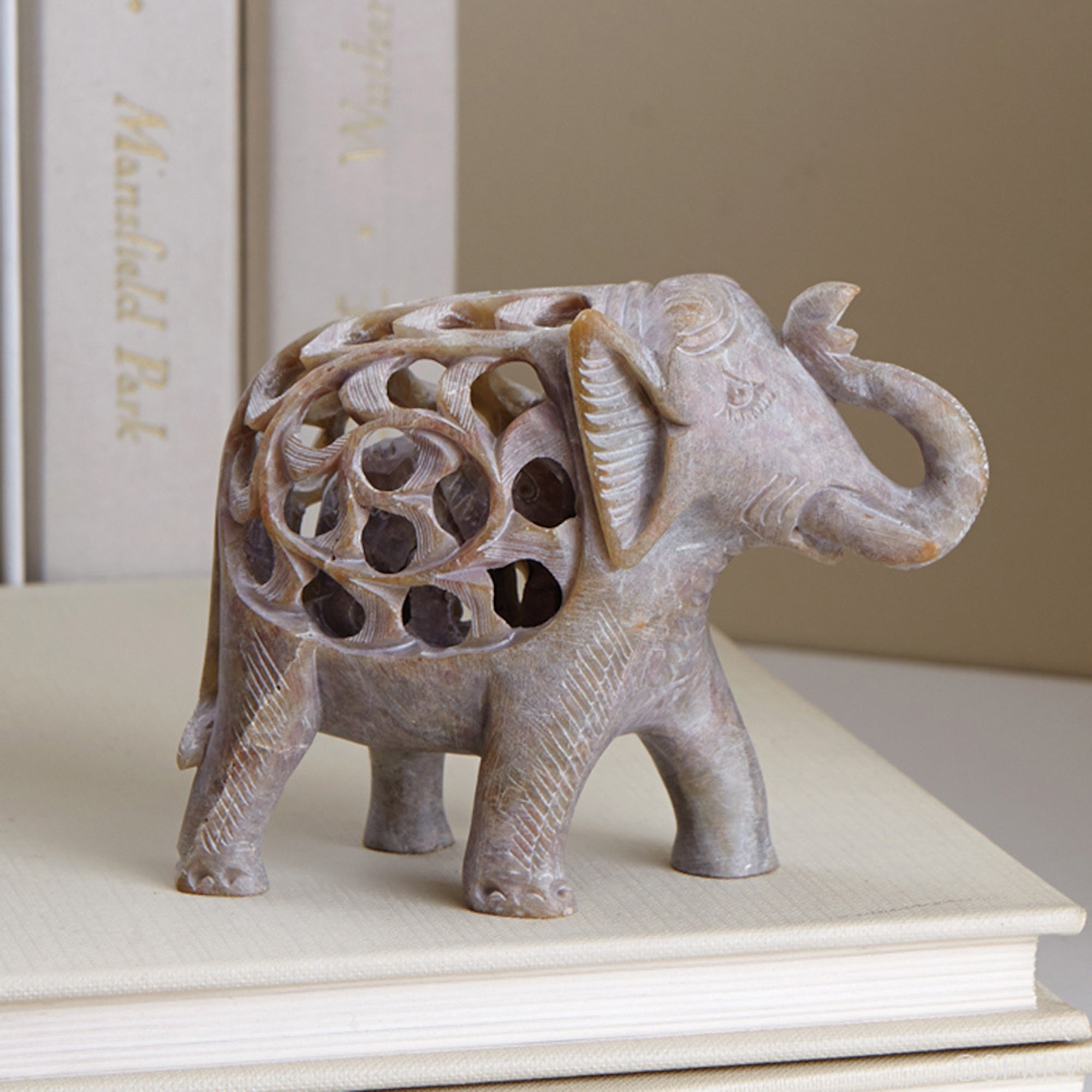 Mini Double-Carved Gorara Stone Elephant – Better World Bio