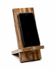 Indukala Moon Phase Phone Stand for Desk - Hand Carved Wood