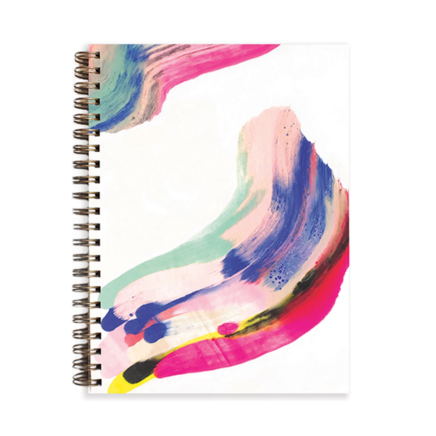 Notebook with a colorful abstract design on a white background
