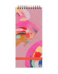Notebook with colorful abstract design on a white background