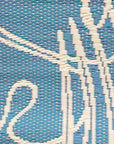 Palm Leaf Turquoise White