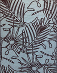Palm Leaf Teal & Brown