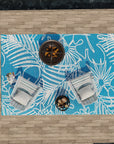 Palm Leaf Turquoise White