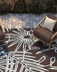 Palm Leaf Teal & Brown