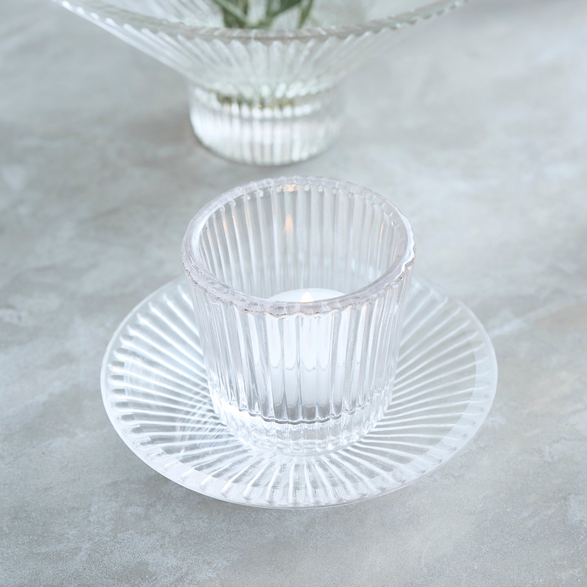 Clear Glass Votive Holders - Set of 4