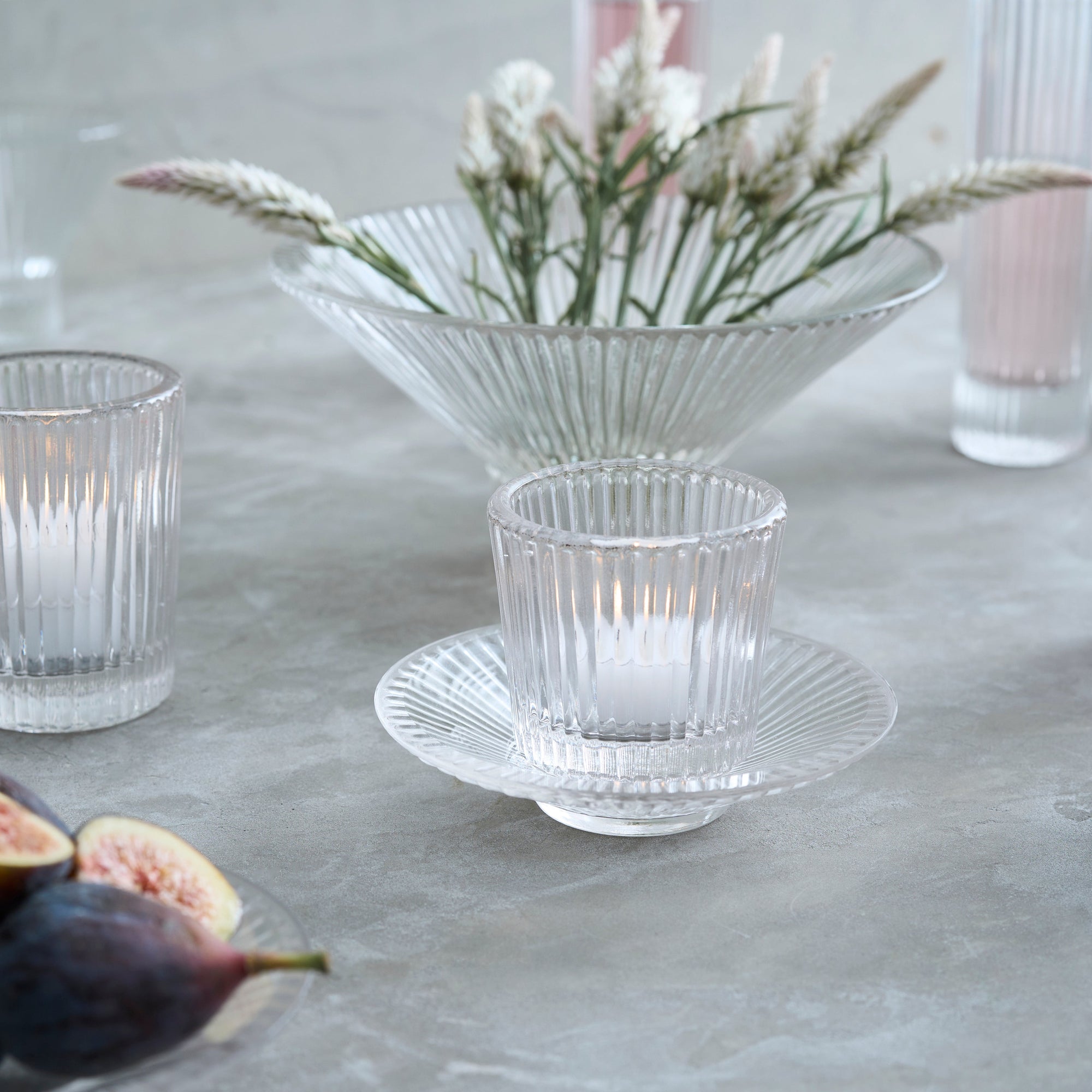 Clear Glass Votive Holders - Set of 4