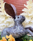 Recycled Metal Running Rabbit Sculpture