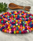 Felt Casserole Trivet - Rainbow Tie Dye