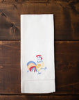 Rooster Embroidered Linen Tea Towel