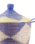 Low Storage Basket - Blue & Natural Chevron
