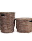 Black Pattern Flat Lid Floor Basket