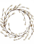 A round sola wreath made of eco-friendly material, with flexible wire stems and numerous artificial rosebuds