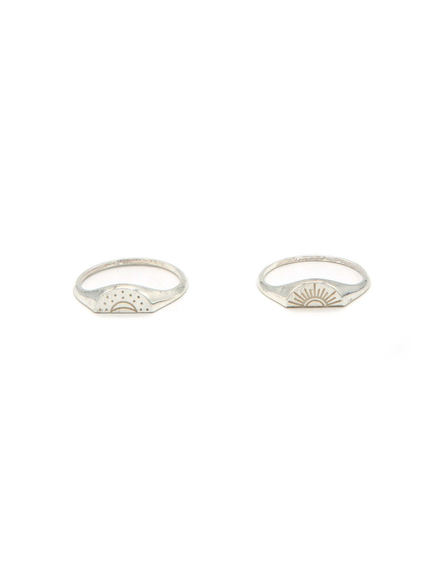 A .925 sterling silver ring set.