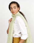 Soya Green Hand Woven Linen Scarf