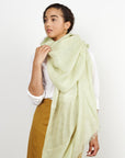Soya Green Hand Woven Linen Scarf