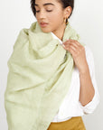 Soya Green Hand Woven Linen Scarf