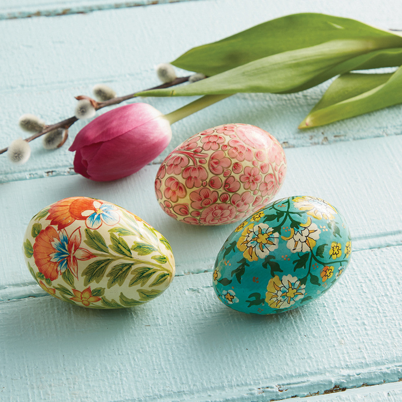 Springtime Kashmiri Eggs - Set of 3