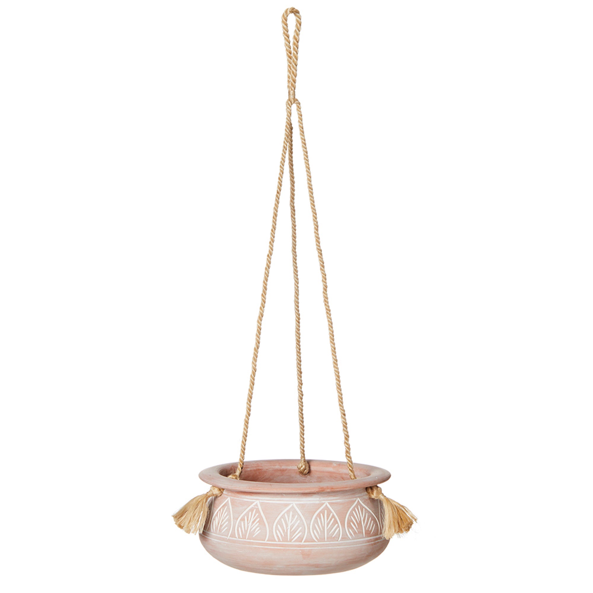 Terracotta Hanging Planter with Sturdy Jute Hanger