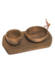 Rectangular Walnut Wood Cutting Board & Bowls Set
