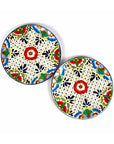 Dots and Flowers Dinner Plates, Set of Two - Encantada