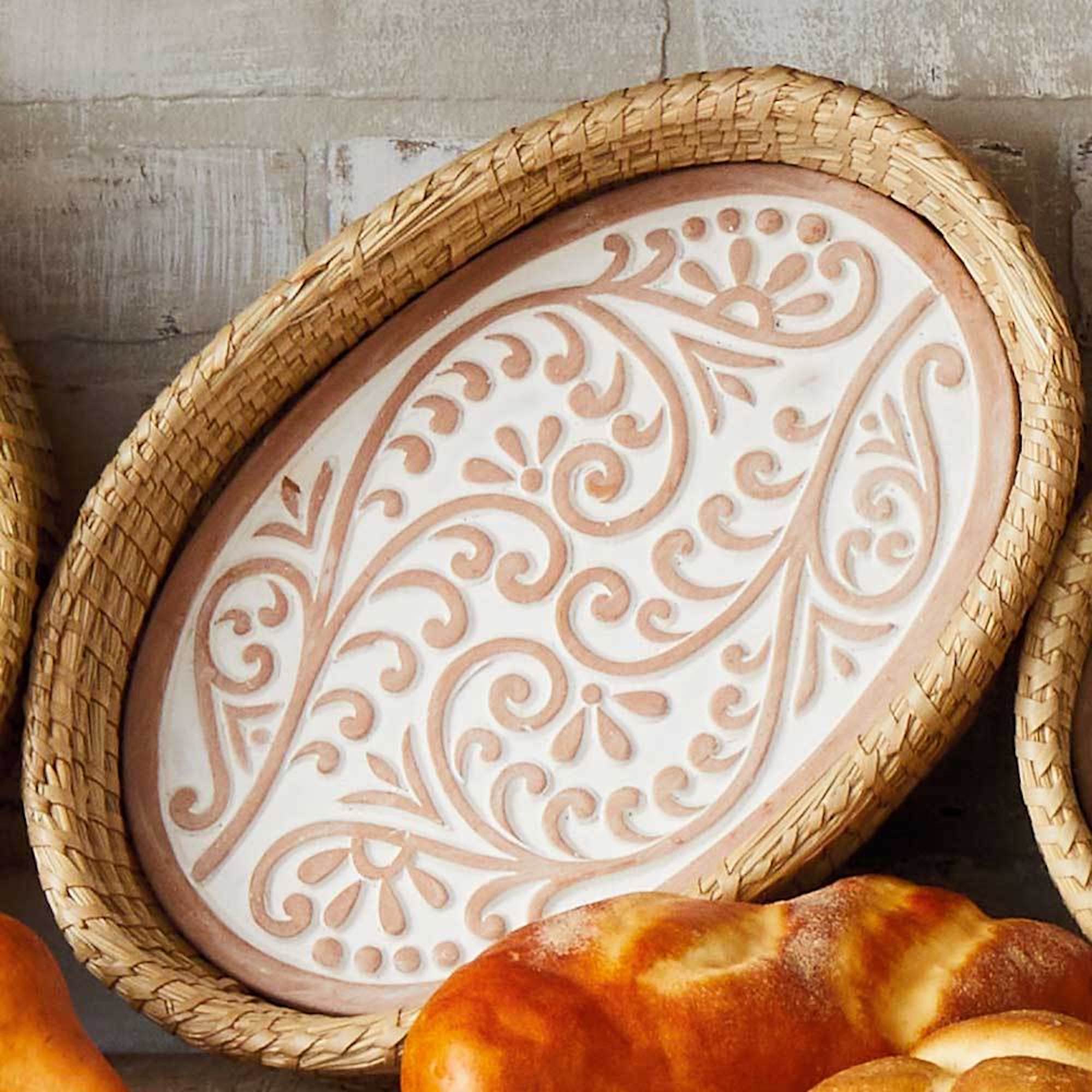 Double Vine Bread Warmer & Basket Set