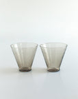 Handblown Hammered Funneled Glasses - Set of 2