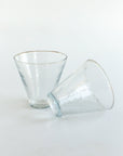Handblown Hammered Funneled Glasses - Set of 2