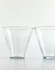 Handblown Hammered Funneled Glasses - Set of 2